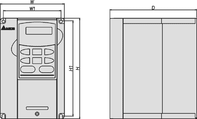 Размеры VFD-F